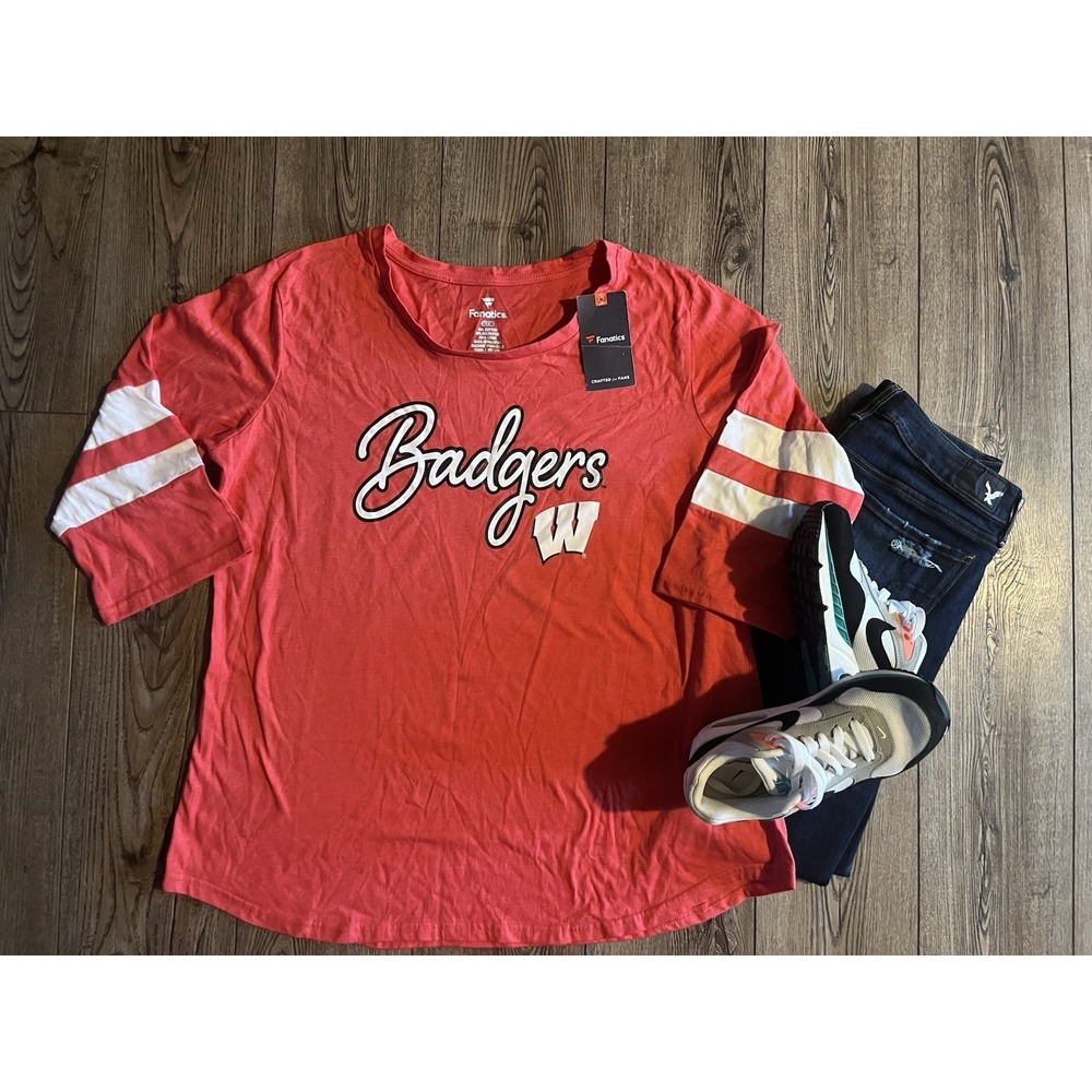Wisconsin Badgers Fanatics 1X Women's Short Sleeve Tee